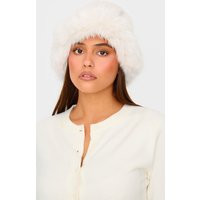Cream Faux Fur Fluffy Trim Bucket Hat | PrettyLittleThing US