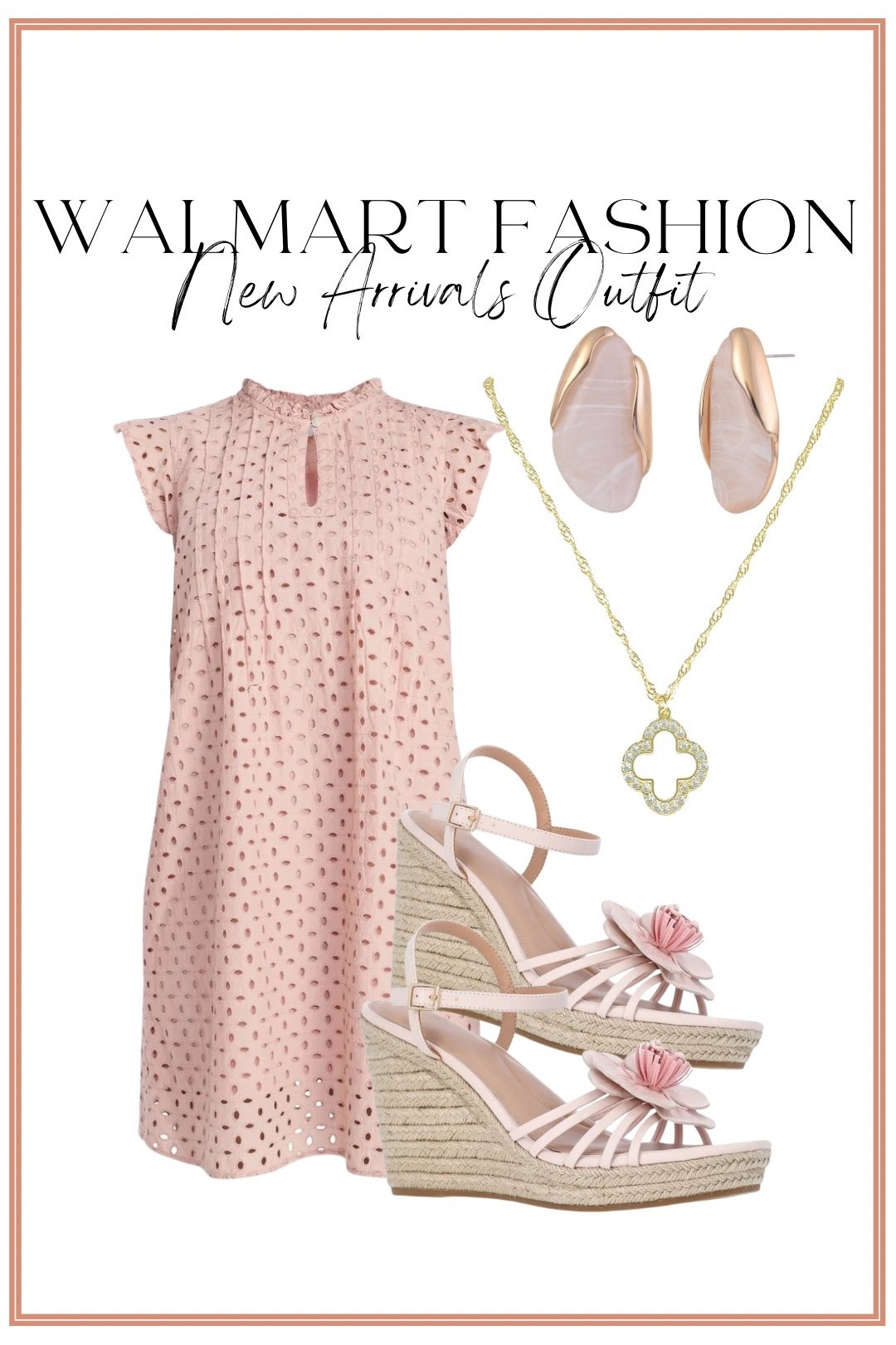 Okay but this pink eyelet dress from Walmart is EVERYTHING 🌸🤍

The eyelet detailing, feminine silhouette, and soft blush tone make it perfect for spring events, baby showers, Easter, or date night. I styled it with floral espadrille wedges, dainty gold jewelry, and soft neutral accessories for a romantic spring outfit.

Walmart has seriously stepped up their spring fashion — these affordable dresses look designer inspired but at a fraction of the price.

If you love:
✨ Eyelet dresses
✨ Pink spring outfits
✨ Feminine Walmart fashion
✨ Affordable occasion dresses
✨ Espadrille wedge styling

You need this look in your cart 🛒

#WalmartFashion #PinkDress #EyeletDress #SpringOutfitInspo #AffordableStyle #WalmartFinds #FeminineStyle #SpringEventOutfit #BudgetFriendlyFashion #WalmartStyle
