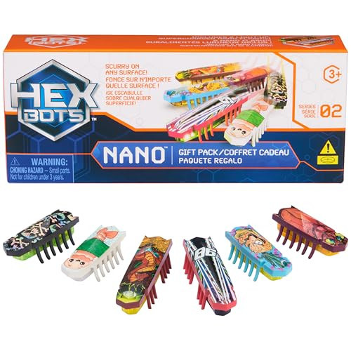 HEX BOTS Nano 6 Pack, 4 Nano Bots with 2 Bonus Flash Nano, Sensory Toys for Kids & Cats with Vibration Technology, Insect Toys & Mini Robot Toy for Kids Ages 3 & Up | Amazon (US)