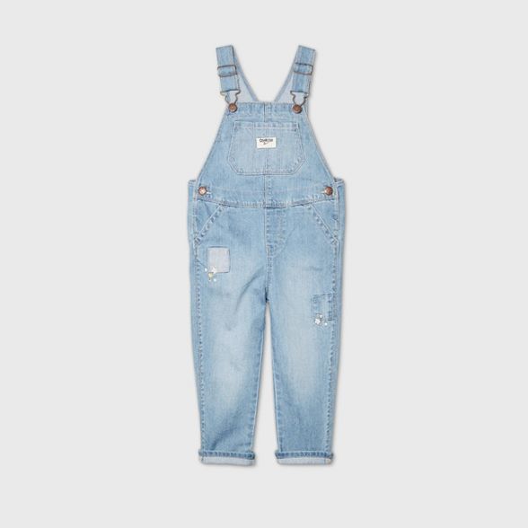 OshKosh B'gosh Toddler Girls' Patch Overalls - Blue | Target