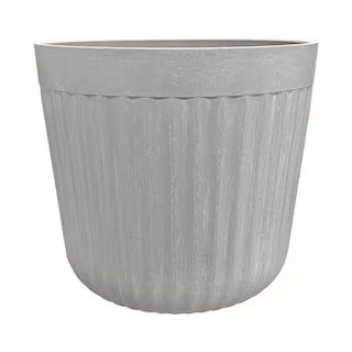 Classic Home & Garden 15 in. x 15 in. Arlington Fluted Antique Ghost Self-Watering Resin Planter, An | The Home Depot