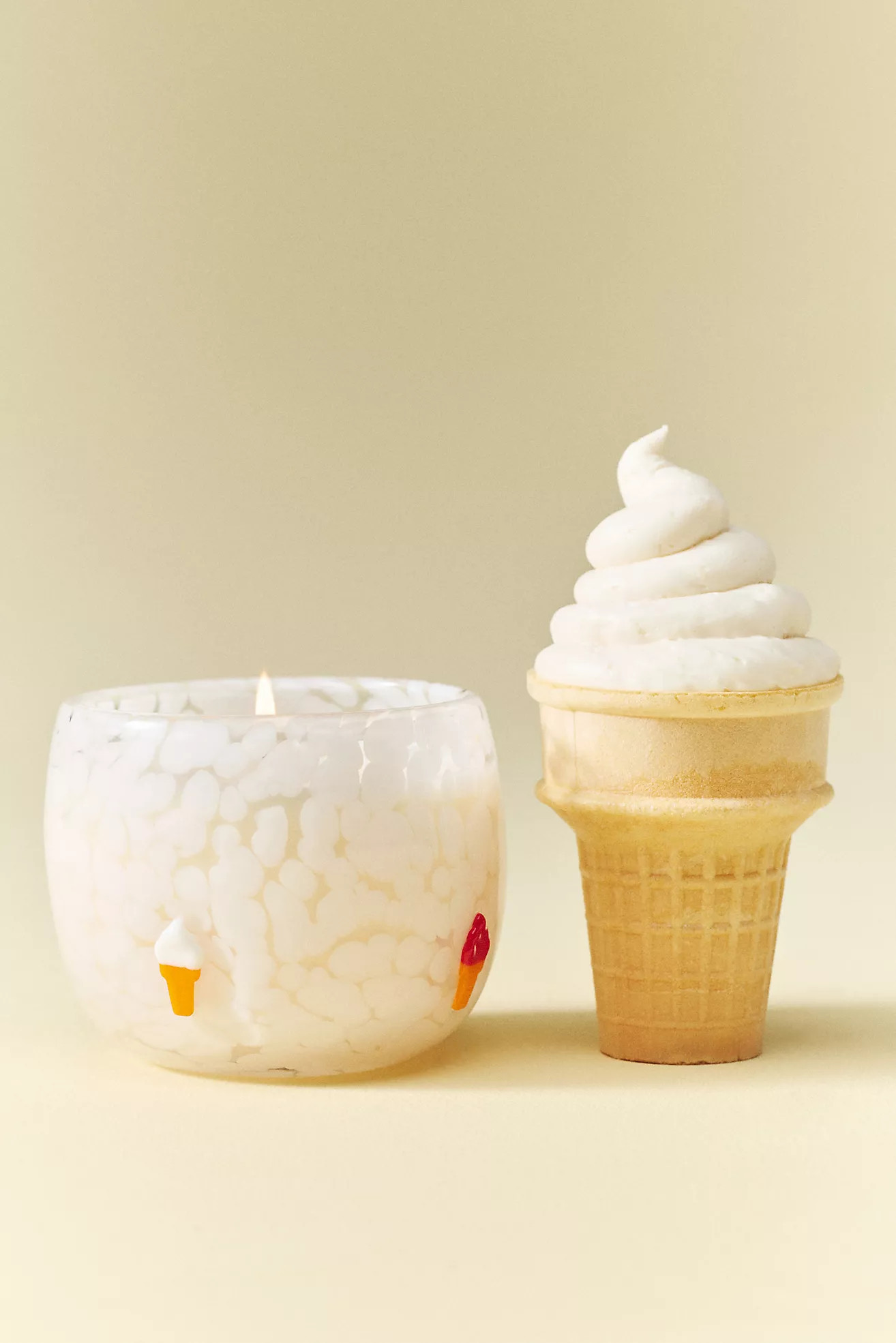 Ice Cream Summer Icon Gourmand Vanilla Shake Glass Candle | Anthropologie (US)