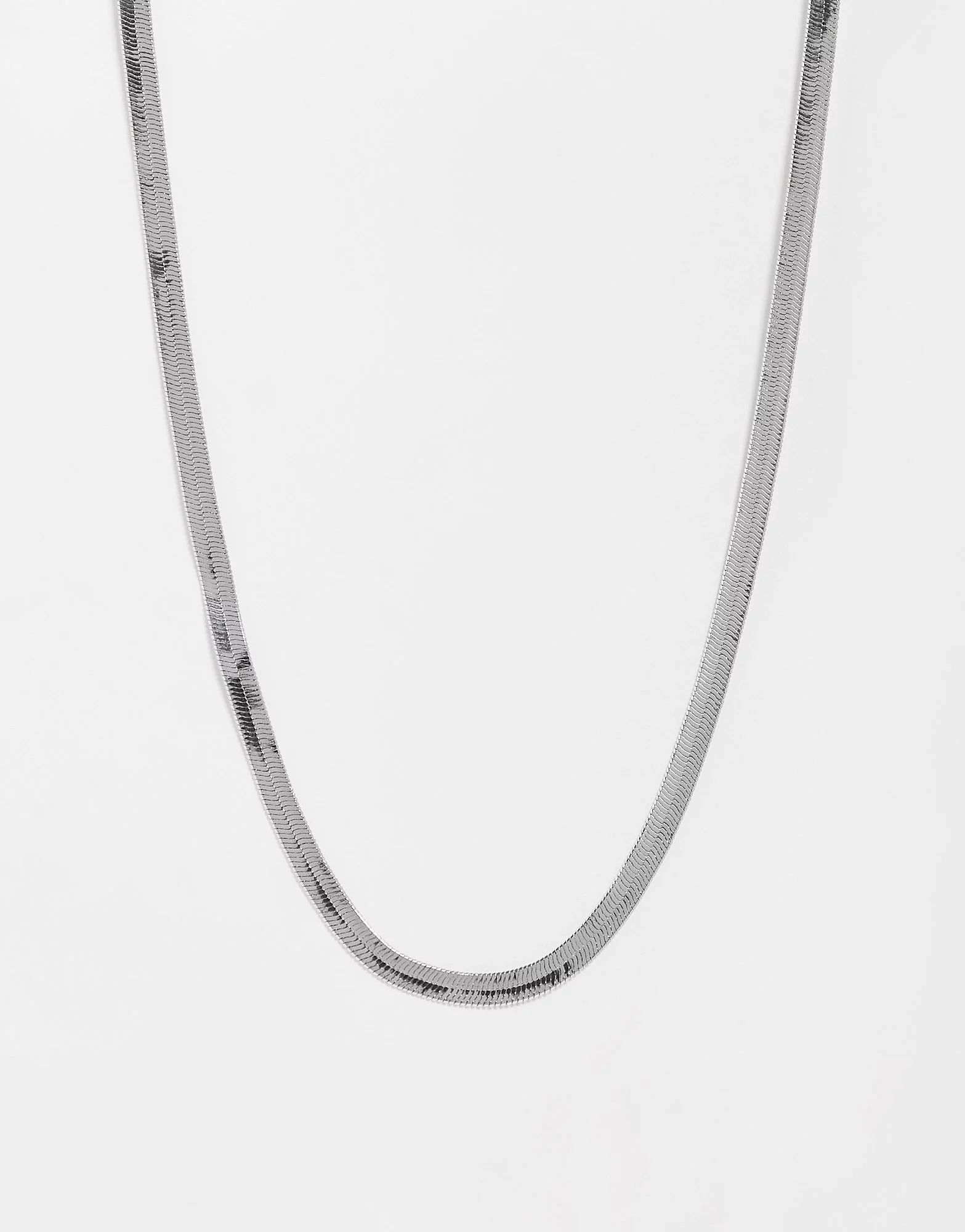 DesignB London snake chain necklace in silver | ASOS (Global)