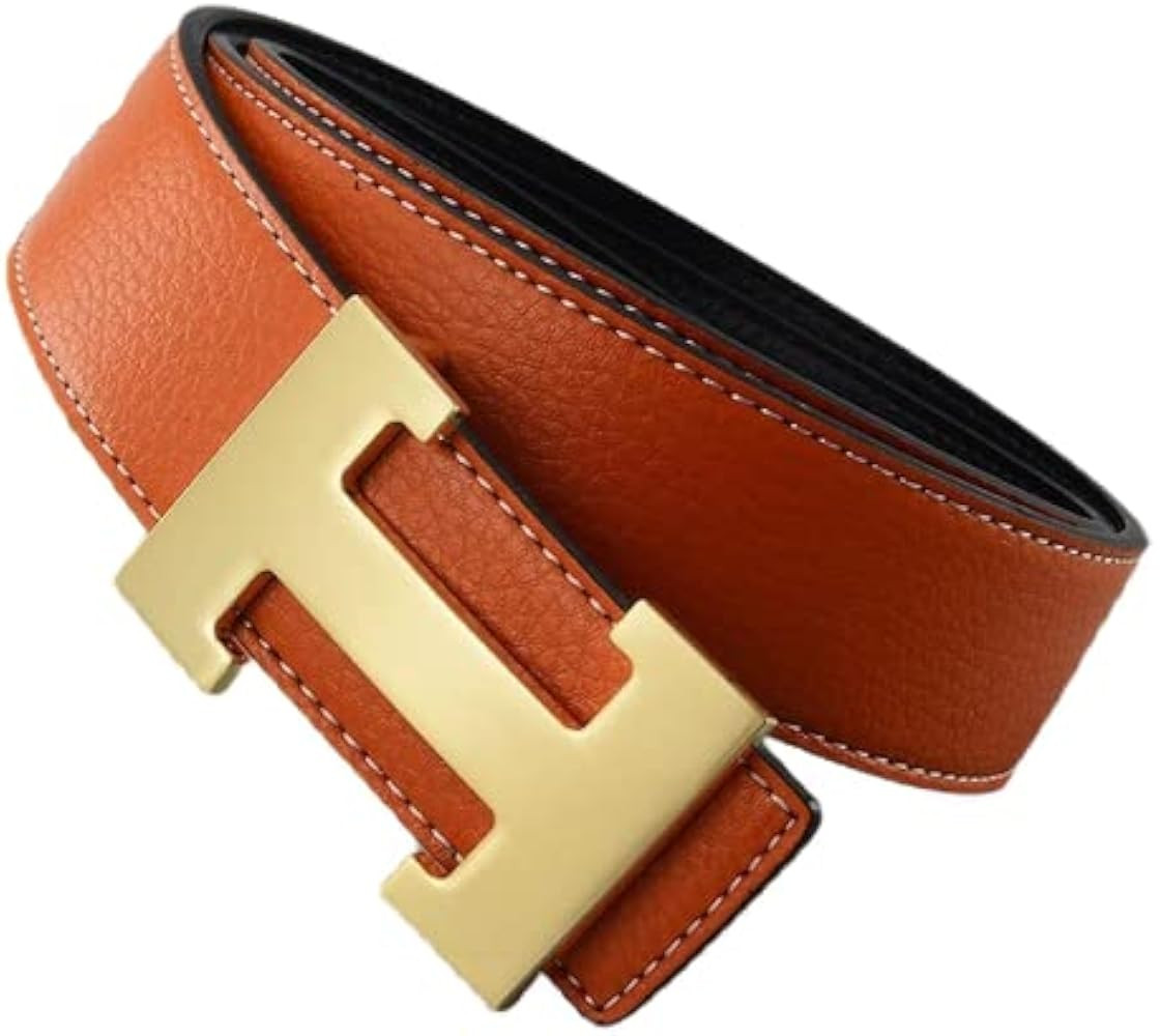 Mens and Women Leather Belt Letter H Button Smooth Youth Fashion Romantic Temperament Male Female... | Amazon (US)