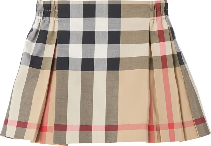 Burberry Kids' Mini Hilde Iconic Check Pleated Skirt | Nordstrom | Nordstrom