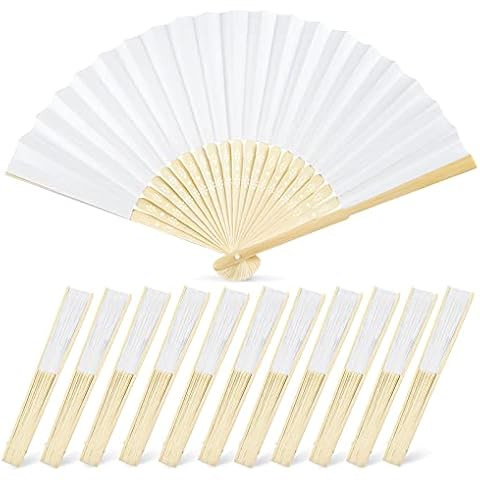 24pcs Imitated Silk Hand Fan Imitated Silk Fabric Bamboo Handheld Folded Fan Bridal Dancing Props... | Amazon (US)