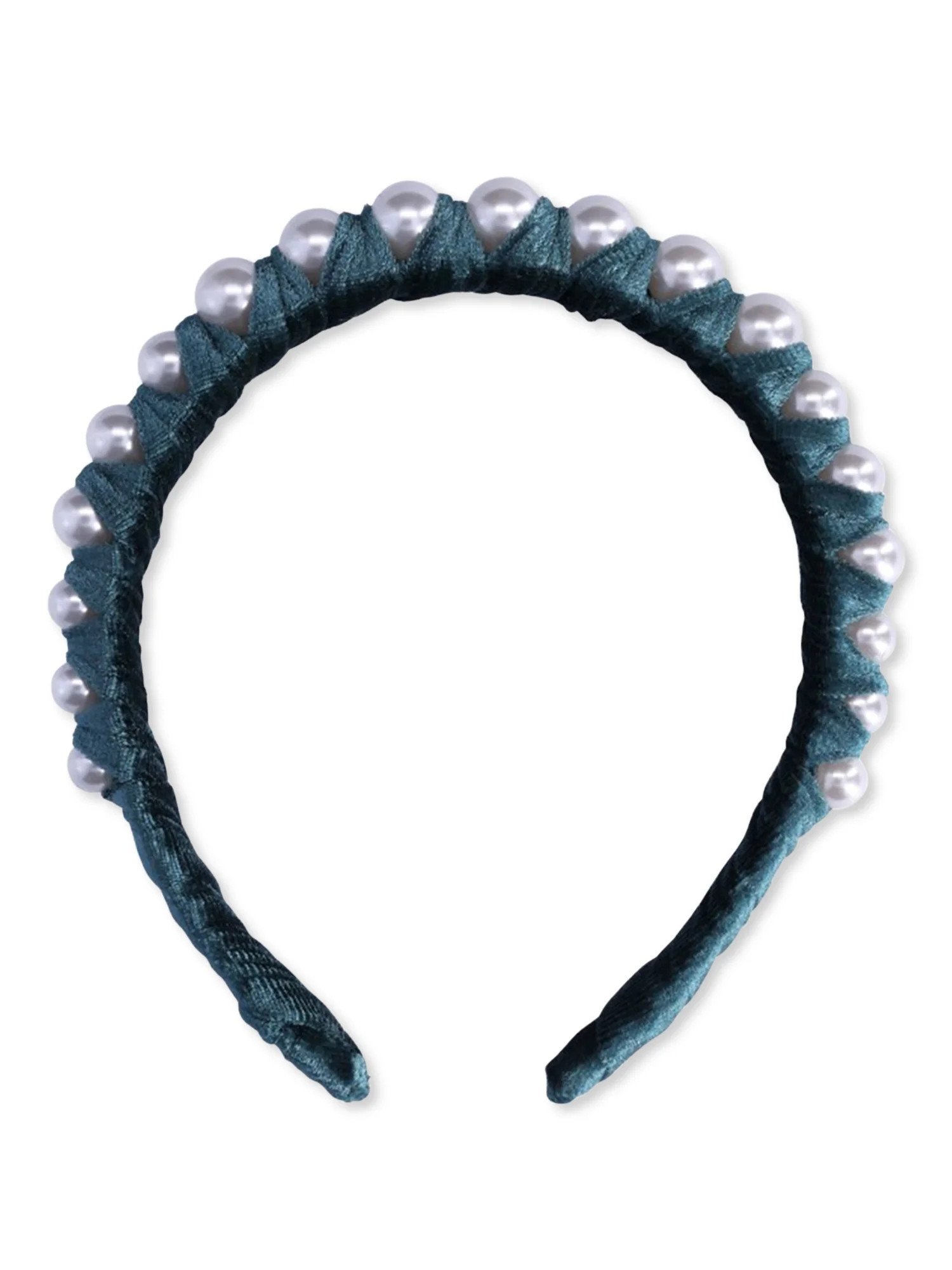 Time and Tru Women's Wrapped Velvet Headband with Faux Pearls | Walmart (US)
