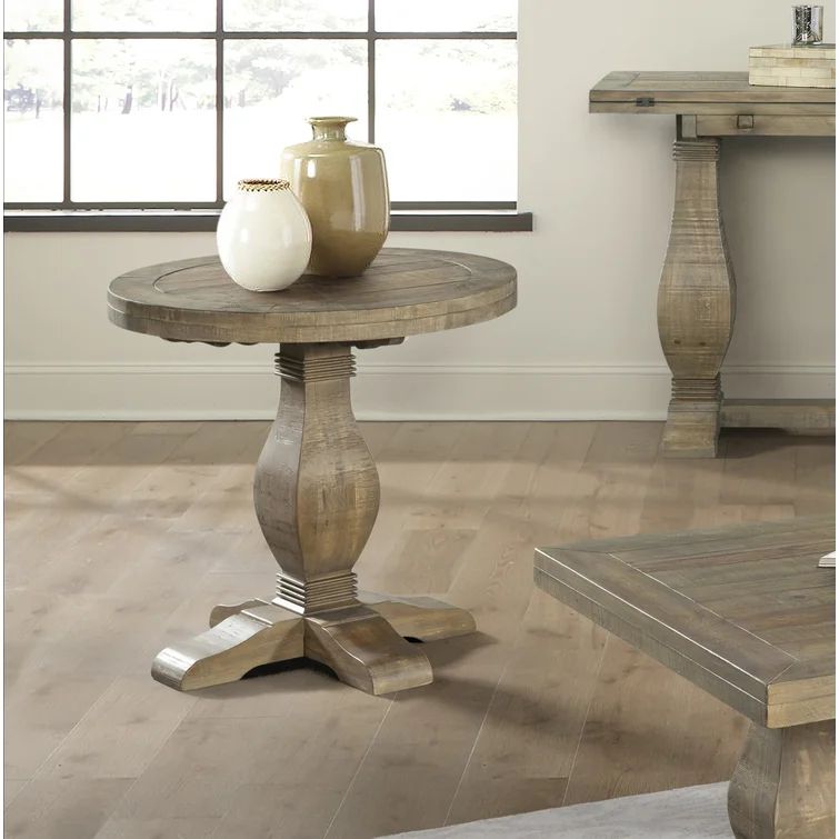 Terence 25'' Tall Solid Wood Pedestal End Table | Wayfair North America