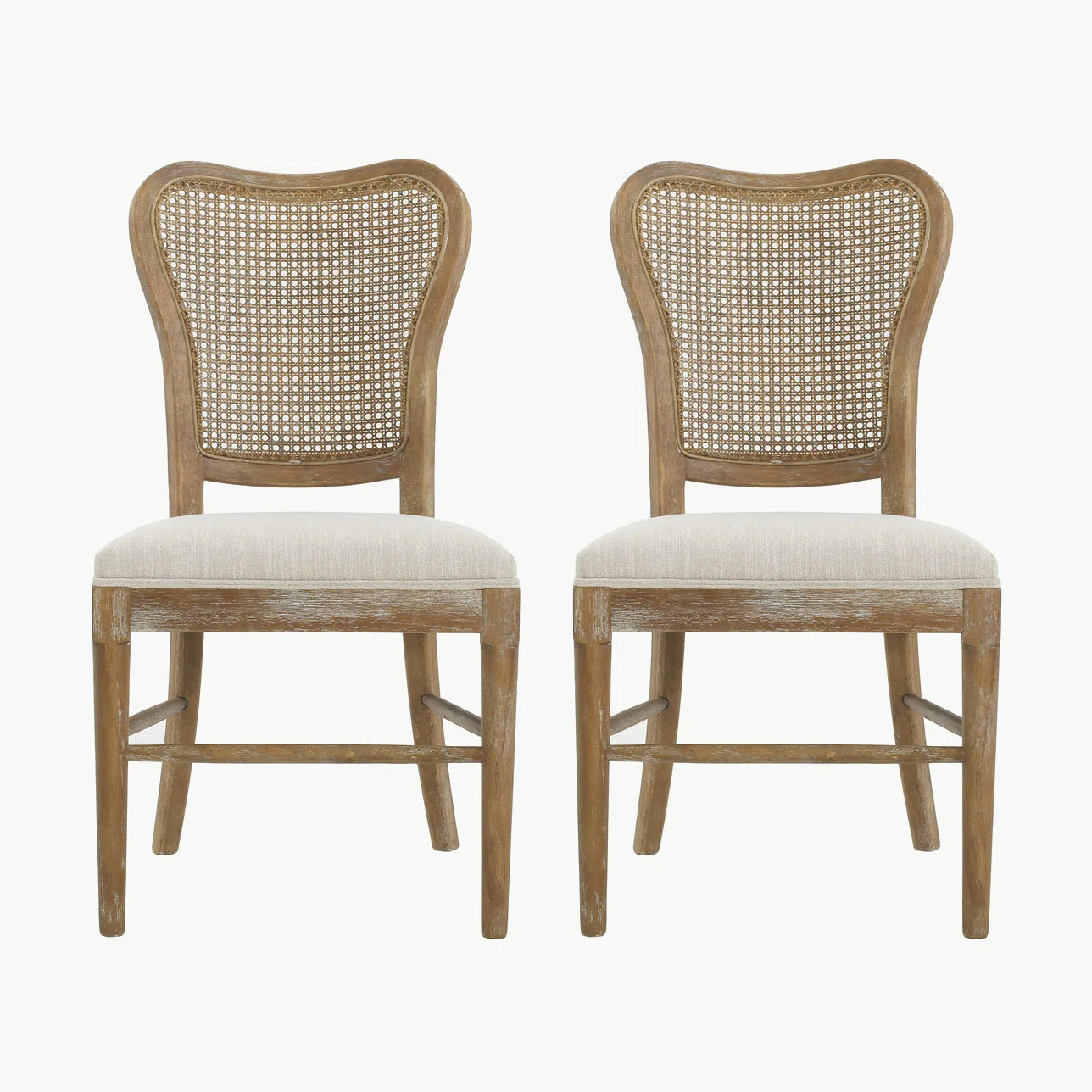Orlando Vintage Style Rubber Wood Upholstered Dining Chairs (Set of 2) | Wayfair North America
