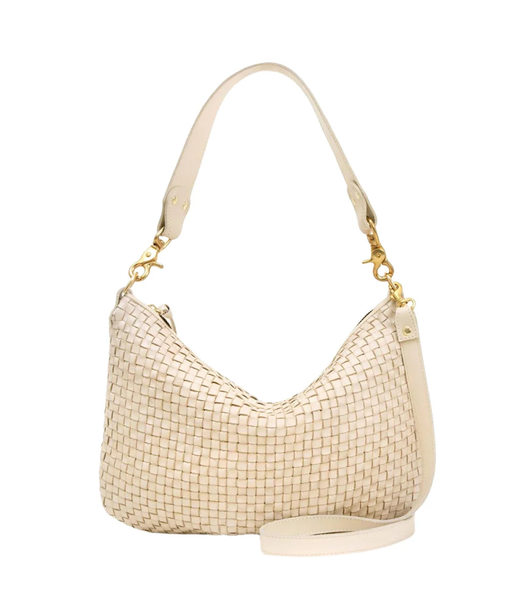 Moyen Messenger- Cream Woven Checker | LOLA Boutique