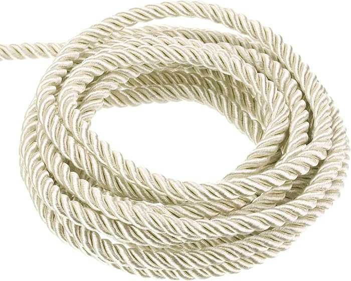 MECCANIXITY Twisted Cord Trim, 5 Yard 3mm 3-Ply Twine Braided Rope Shiny Thread String for Craft ... | Amazon (US)