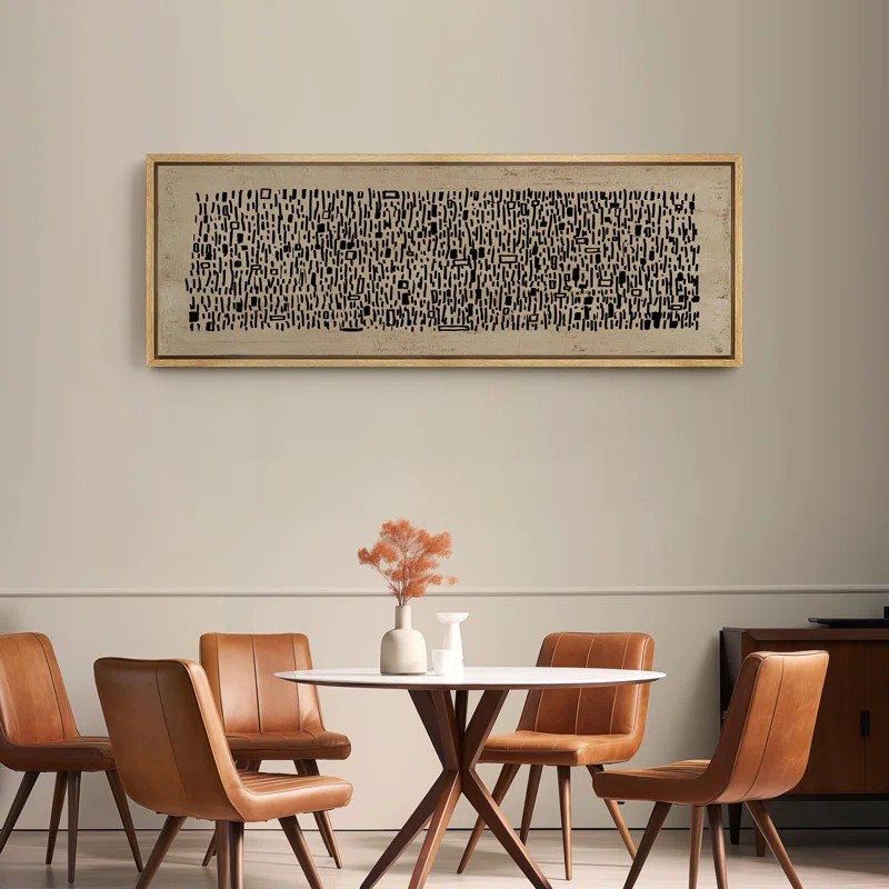 IDEA4WALL Geometric Line " Abstract Textures Contemporary Black And White Modern Art Calm Warm Ex... | Wayfair North America