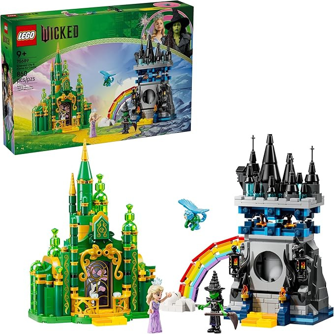 LEGO Wicked Emerald City & Kiamo Ko Castle Building Toy - Elphaba & Glinda Toy Figures, 2 Buildab... | Amazon (US)