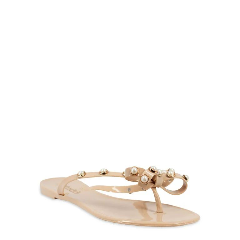 Mudd Women's Pearl Studded Jelly Flip Flop Sandal | Walmart (US)