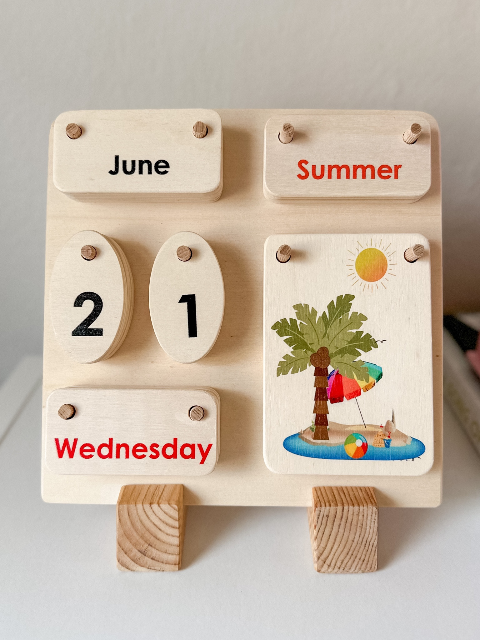Wooden heirloom calendar. Adeline and I change the day, month, season together every morning. And read the corresponding nature poem. Happy first day of Summer!

#LTKfamily #LTKkids