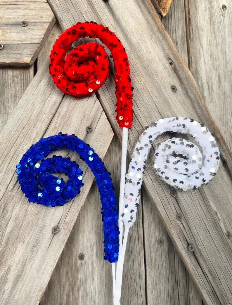 Patriotic Sequin Spiral Spray - Etsy | Etsy (US)