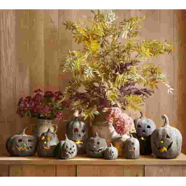 Hallowmas Handcrafted Jack-O'-Lantern - Artisanal Halloween Decor with Hand-Carved Details | Kiln... | Walmart (US)