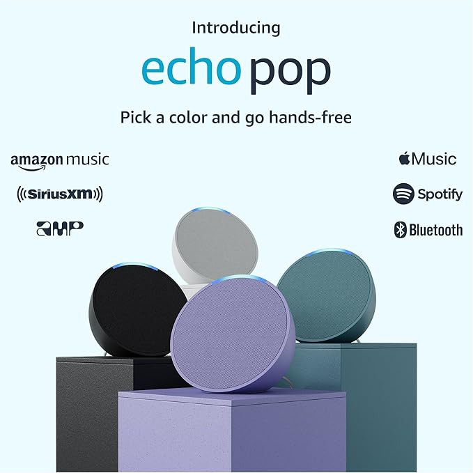 Introducing Echo Pop | Full sound compact smart speaker with Alexa | Lavender Bloom | Amazon (US)