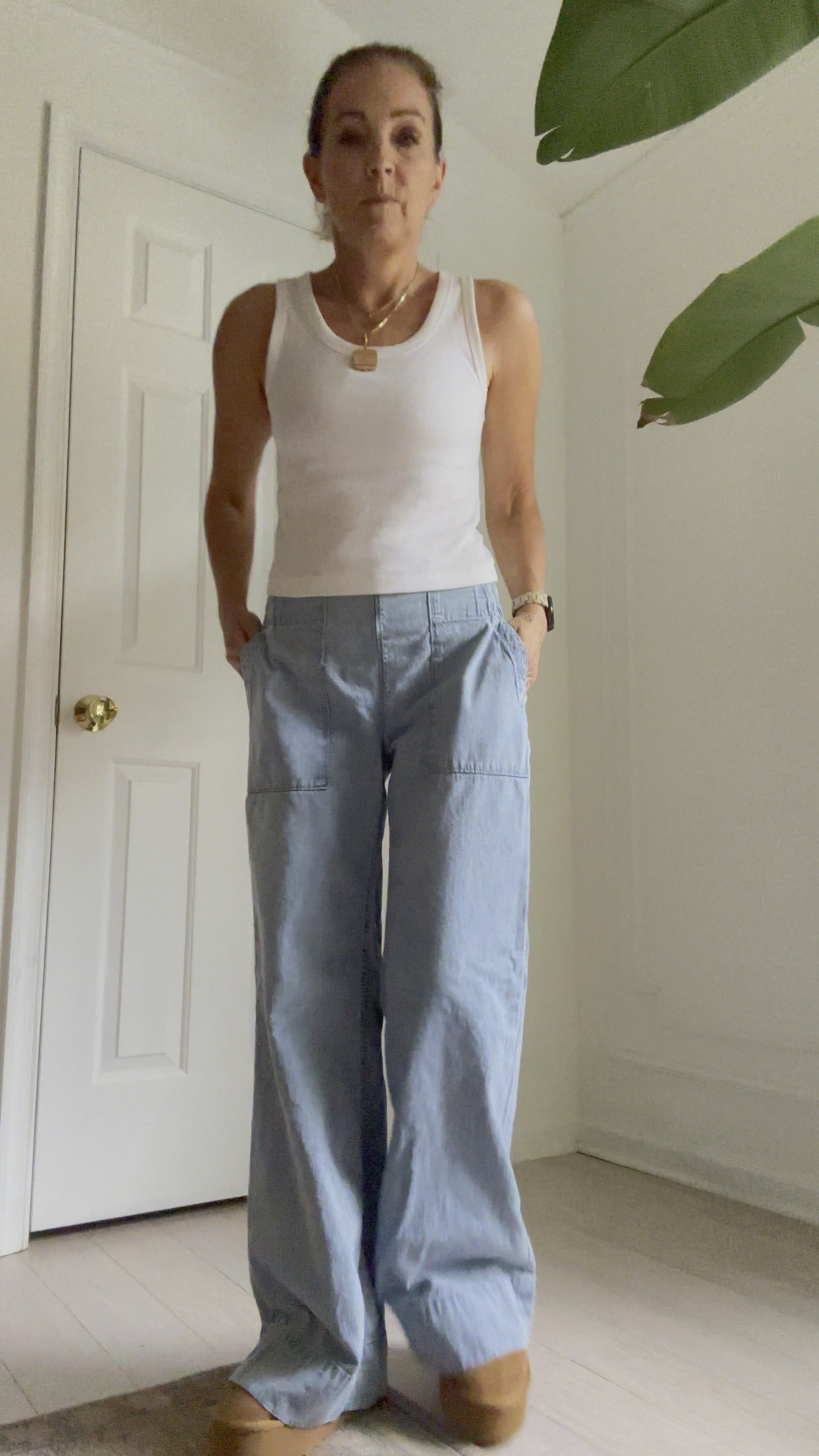 My new favorite Free People jeans are also perfect with my favorite short tank. They are like wearing sweatpants. Shirt is on clearance for under $10

#LTKover40 #LTKstyletip