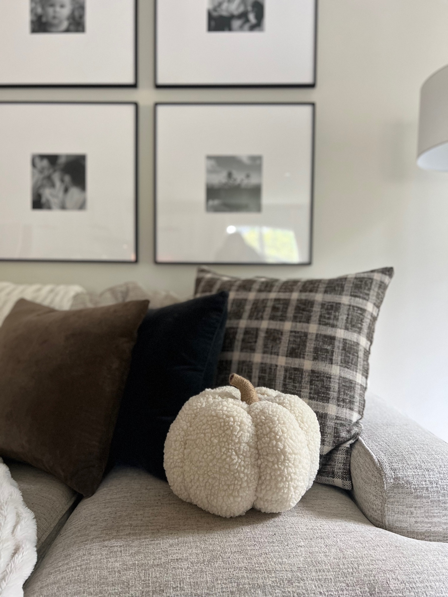 Fall home decor / Sherpa pumpkin / target throw pillow