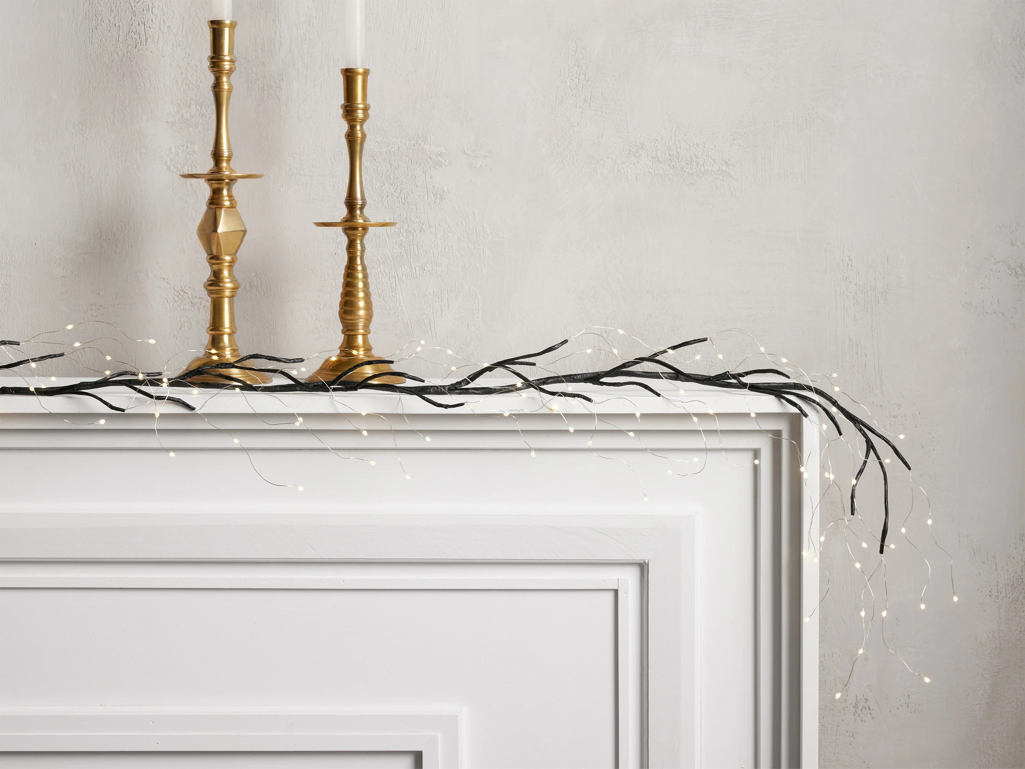 Black Microlight Faux Branch Garland | Arhaus