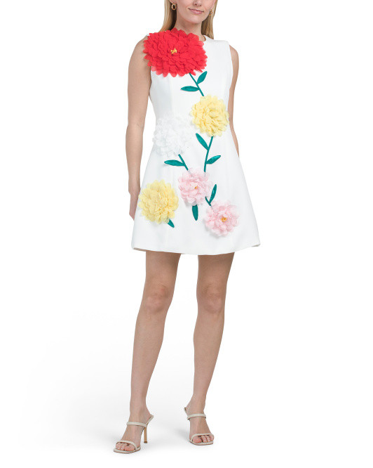 Sleeveless Floral Applique Mini Dress | TJ Maxx