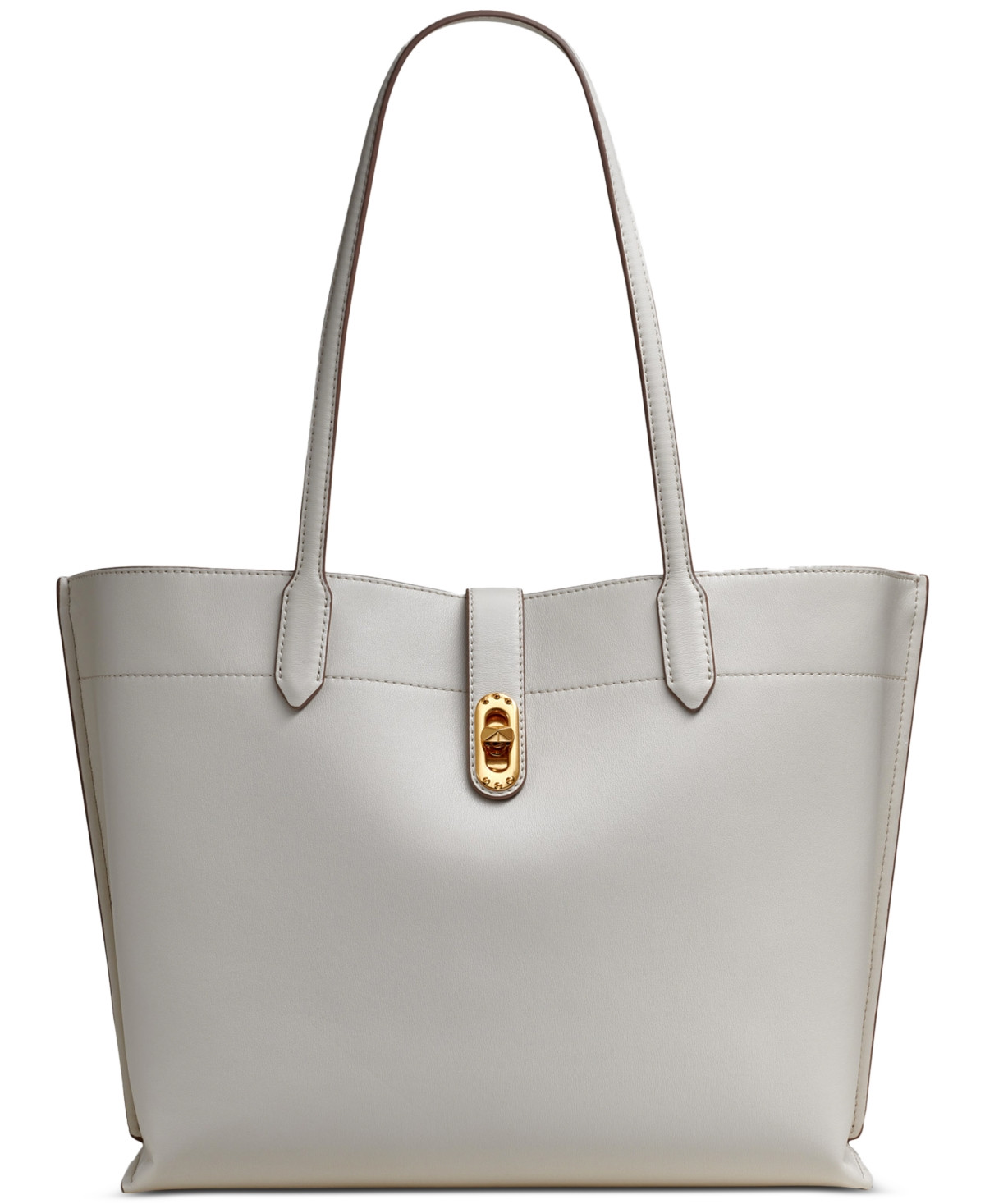 Donna Karan New York Bridgehampton Leather Turnlock Triple Compartment Tote - Light Sand | Macy's
