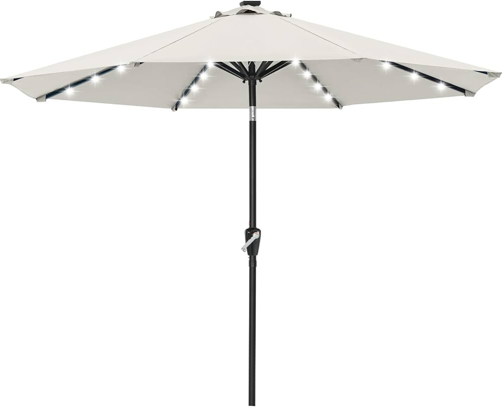 ABCCANOPY Durable Solar Led Patio Umbrellas with 32LED Lights 9FT (Creamy White) | Amazon (US)