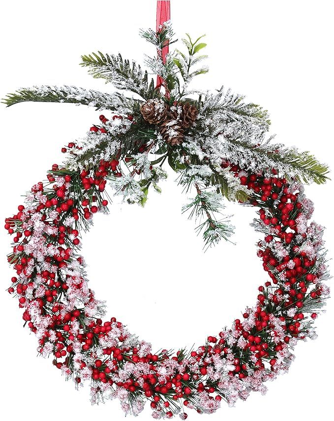 Gisela Graham Red Snowy Berry Door Wreath | Amazon (UK)