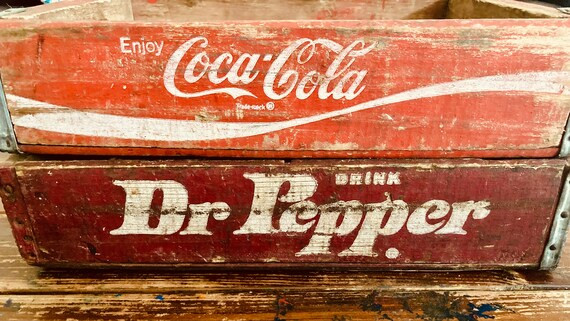 Antique Wooden Soda Crates Coca Cola/dr. Pepper - Etsy | Etsy (US)