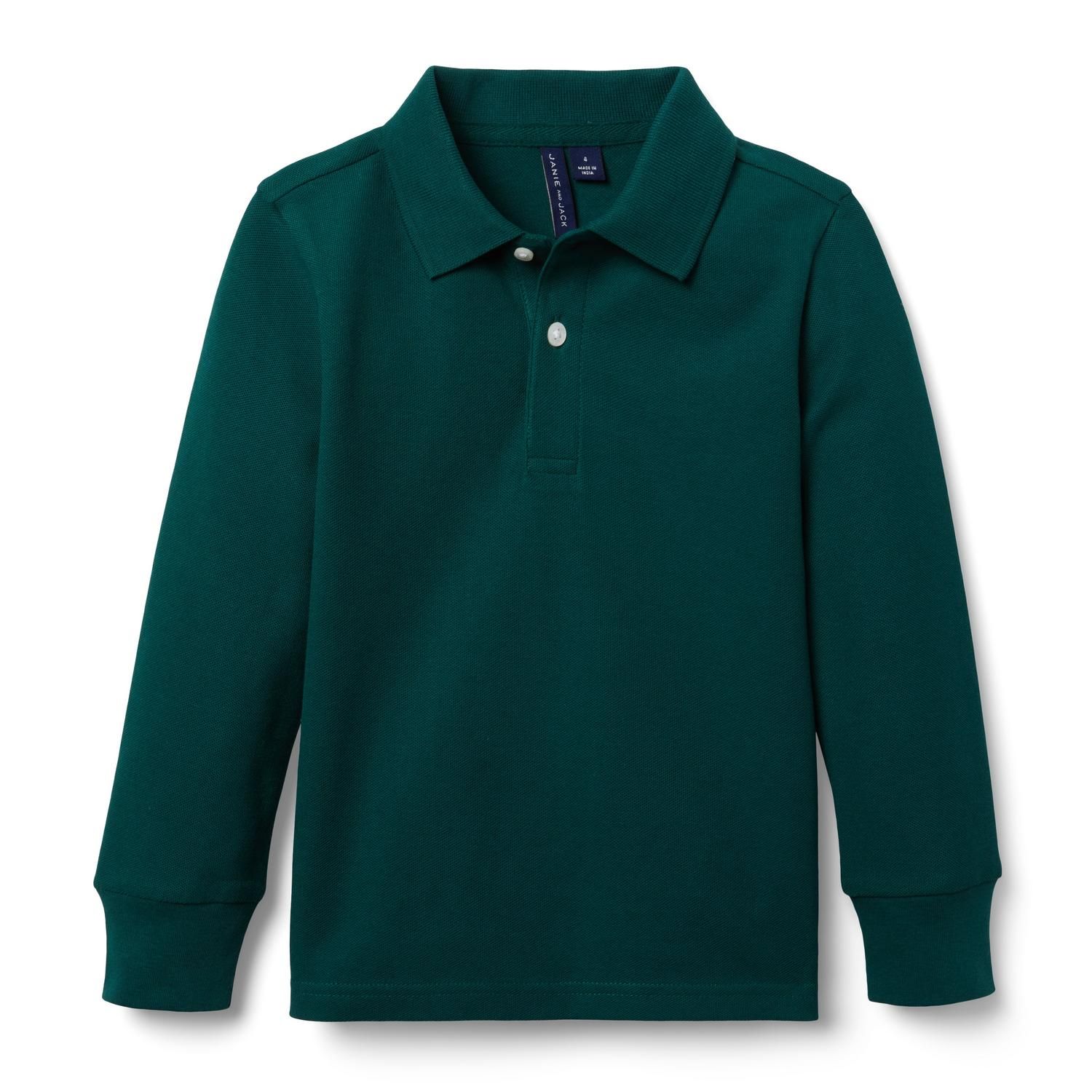 The Long Sleeve Pique Polo | Janie and Jack