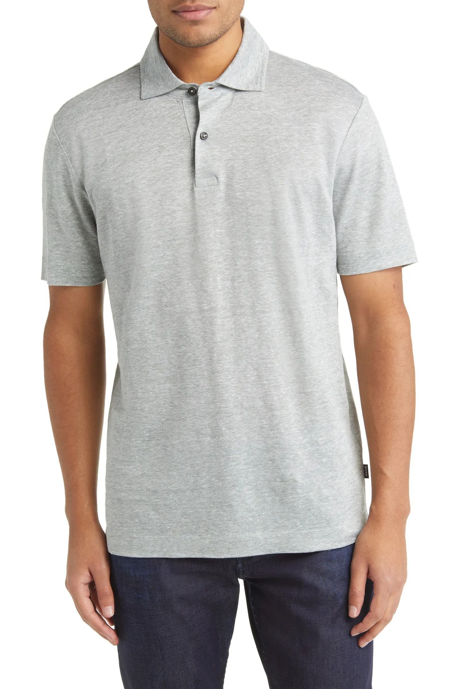 Press Heathered Linen Piqué Polo | Nordstrom