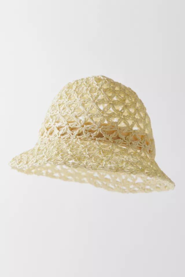 Floral Weave Straw Bucket Hat | Urban Outfitters (US and RoW)