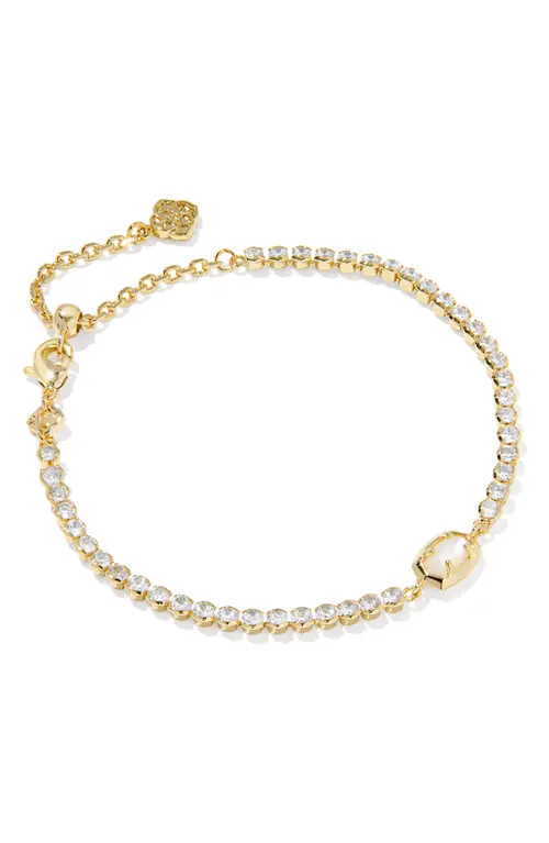 Kendra Scott Emilie Mother-of-Pearl & Crystal Tennis Bracelet in Gold Ivory Mother Of Pearl at Nordstrom | Nordstrom