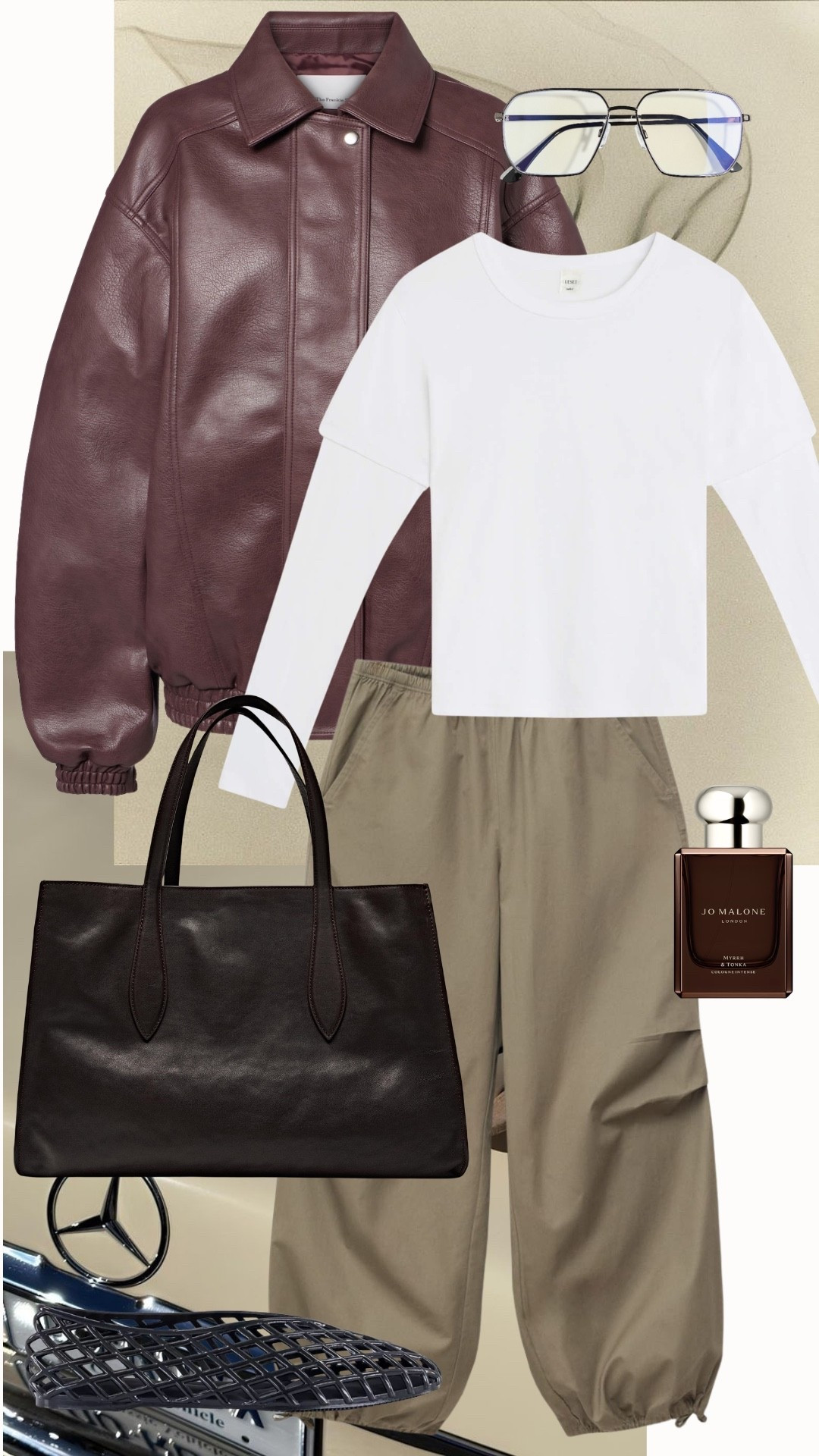 Spring outfit planning 🫶🏻 cargo pants | burgundy leather jacket | jelly flats

#LTKspring #LTKstyletip #LTKuk