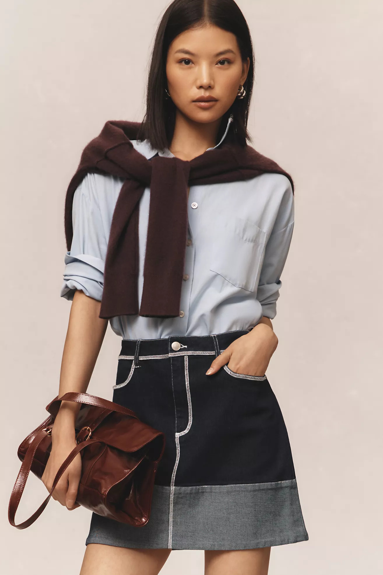 Avec Les Filles Denim Mini Skirt | Anthropologie (US)