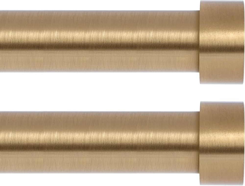 2 Pack Gold Curtain Rods for Windows 48 to 84 Inch(4-7 Feet),1" Diameter Drapery Rods with Modern... | Amazon (US)