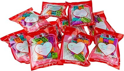Strictly Briks - Valentine's Day Party Favors - 10 Pack of Building Bricks for Classroom Gift Box... | Amazon (US)