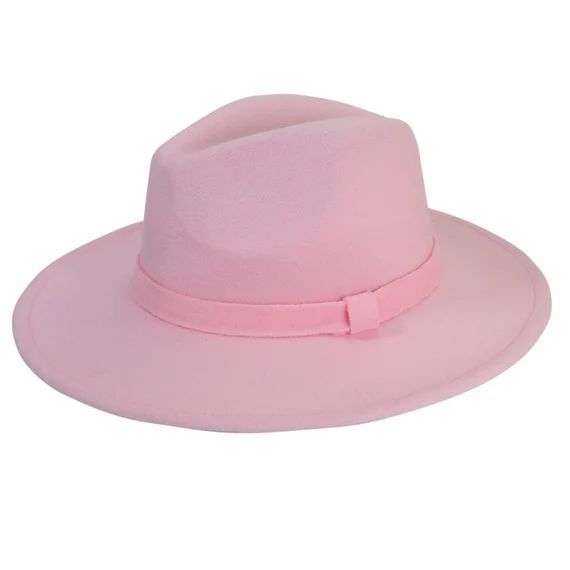 Light Pink Fedora Panama Wide Brim Cotton Blend Felt Hat | Etsy (US)