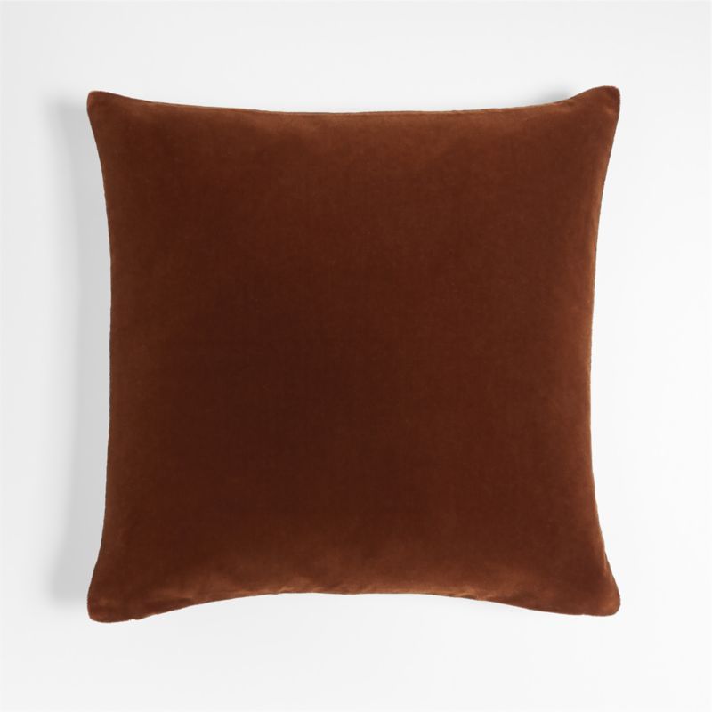Almond Brown 20'' Faux Mohair Linen Throw Pillow | Crate & Barrel | Crate & Barrel