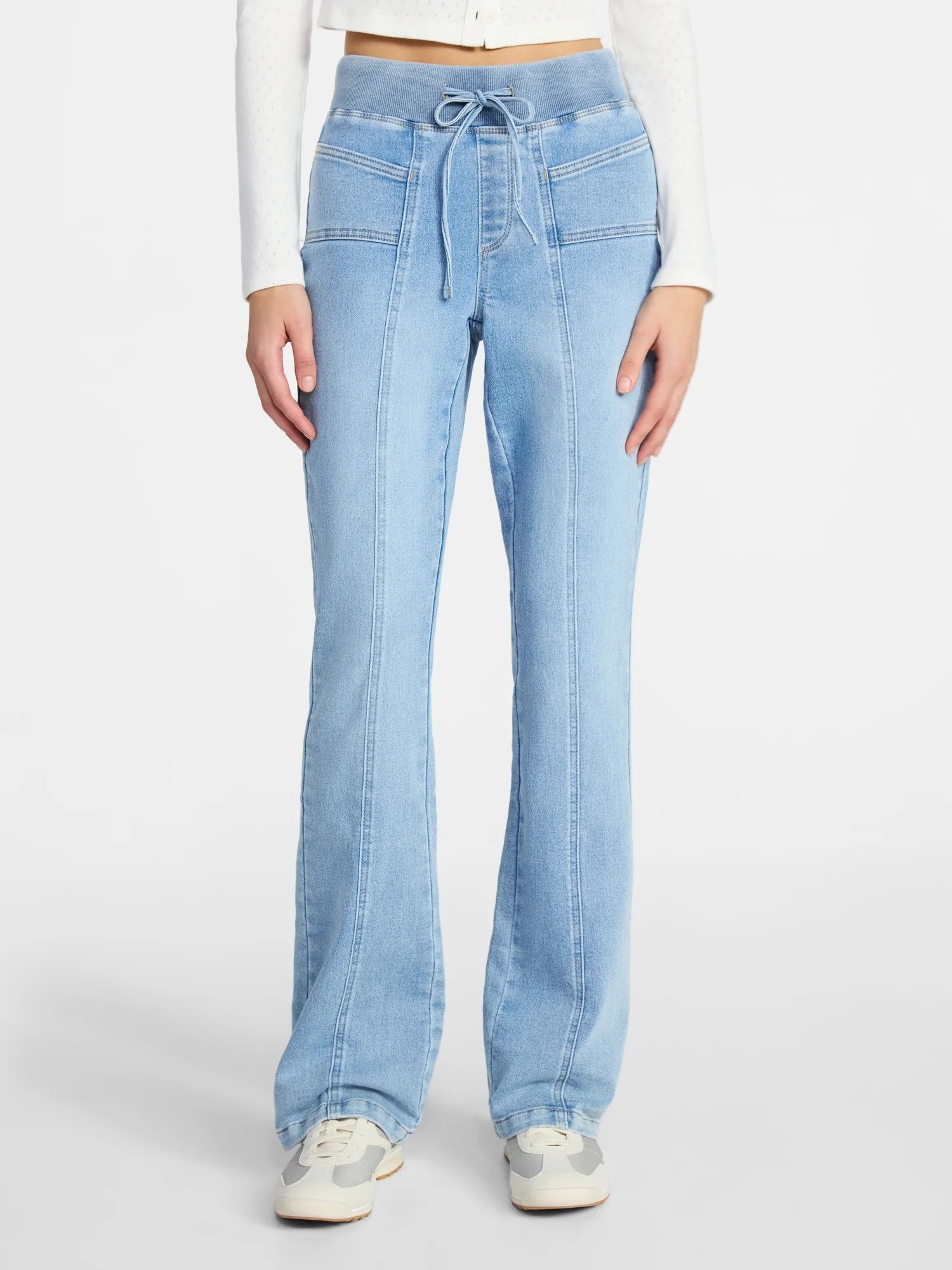 No Boundaries Seam Front Bootcut Pants, 31.5'' Inseam, Women's XXS-XXL | Walmart (US)