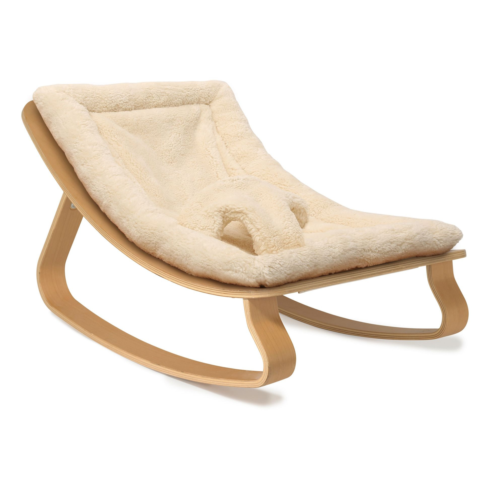 Levo Beech Wood Baby Bouncer | Ecru | Smallable