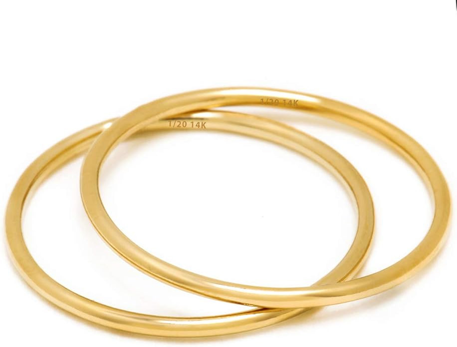 BENIQUE 14K Gold Filled Rings for Women, Solid 925 Sterling Silver Rings, 1mm Thin Skinny Simple ... | Amazon (US)