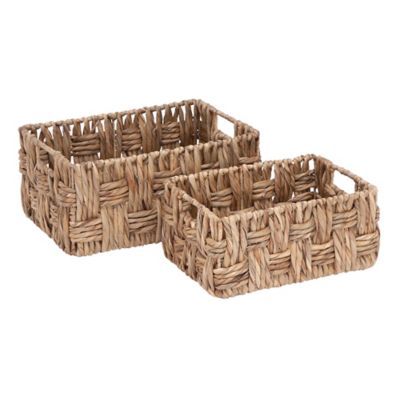 Ridge Road Décor 2-Piece Rectangular Wicker Basket Set | Bed Bath & Beyond