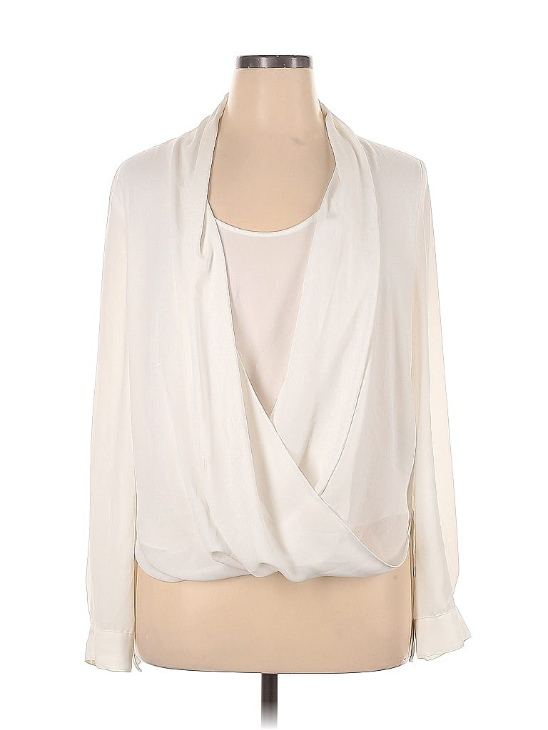 Vince Camuto Long Sleeve Blouse: Ivory Tops - Size X-Large | ThredUp