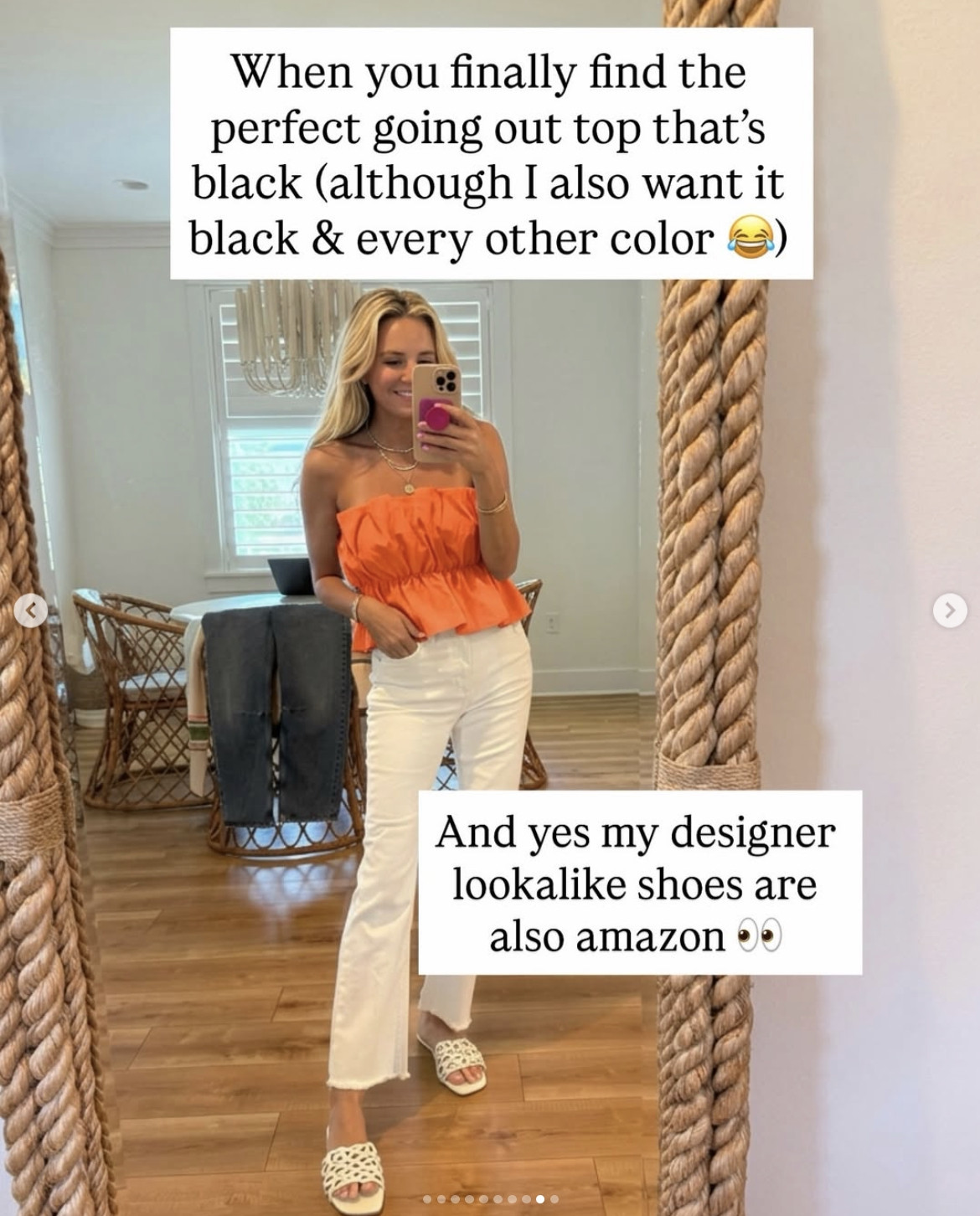 The perfect Amazon going-out top paired with flattering white jeans and designer-inspired sandals 🧡 This strapless peplum top is so cute for date night, dinner, or vacation, and I already want it in every color!
 

 #LTKdayinmylife #LTKootd #LTKmomlife