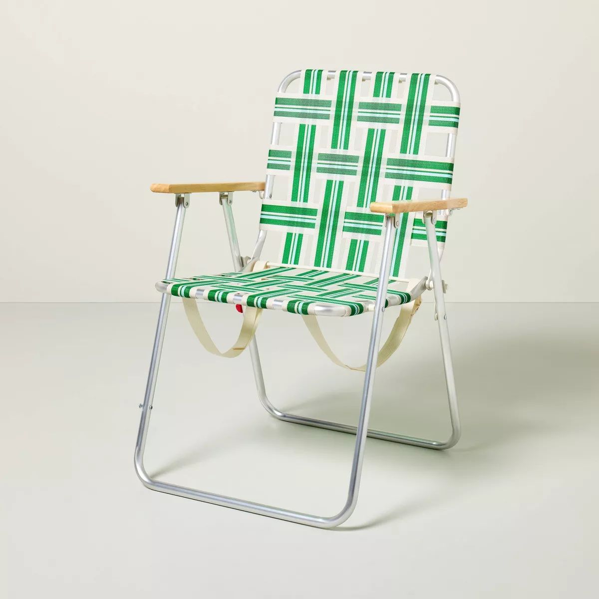 Folding Lawn Chair - Light Blue/Cream/Green - Hearth & Hand™ with Magnolia | Target