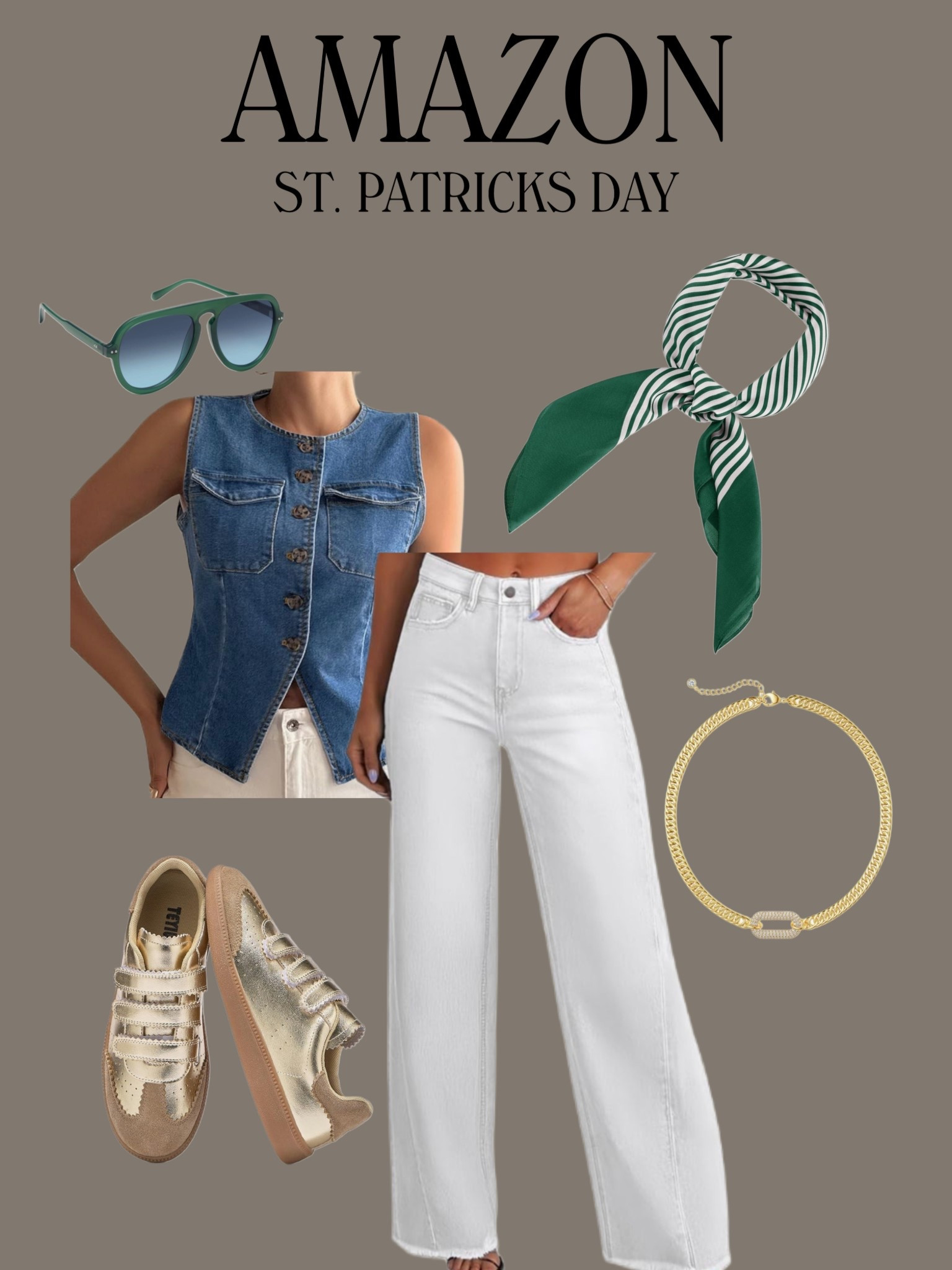 Amazon St Patrick's Day 🍀🌈

Green outfits - st Patrick's day - spring - casual - elevated - comfy - sandals - gold shoes - barrel pants 

#LTKootd