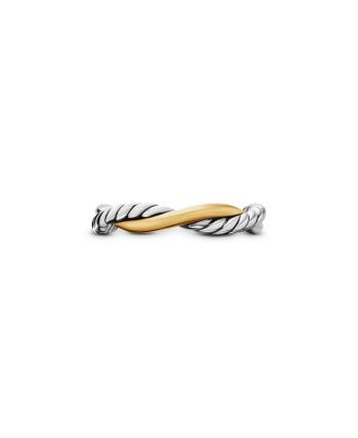 David Yurman Petite Infinity Band Ring in Sterling Silver with 14K Yellow Gold | Bloomingdale's J... | Bloomingdale's (AU)