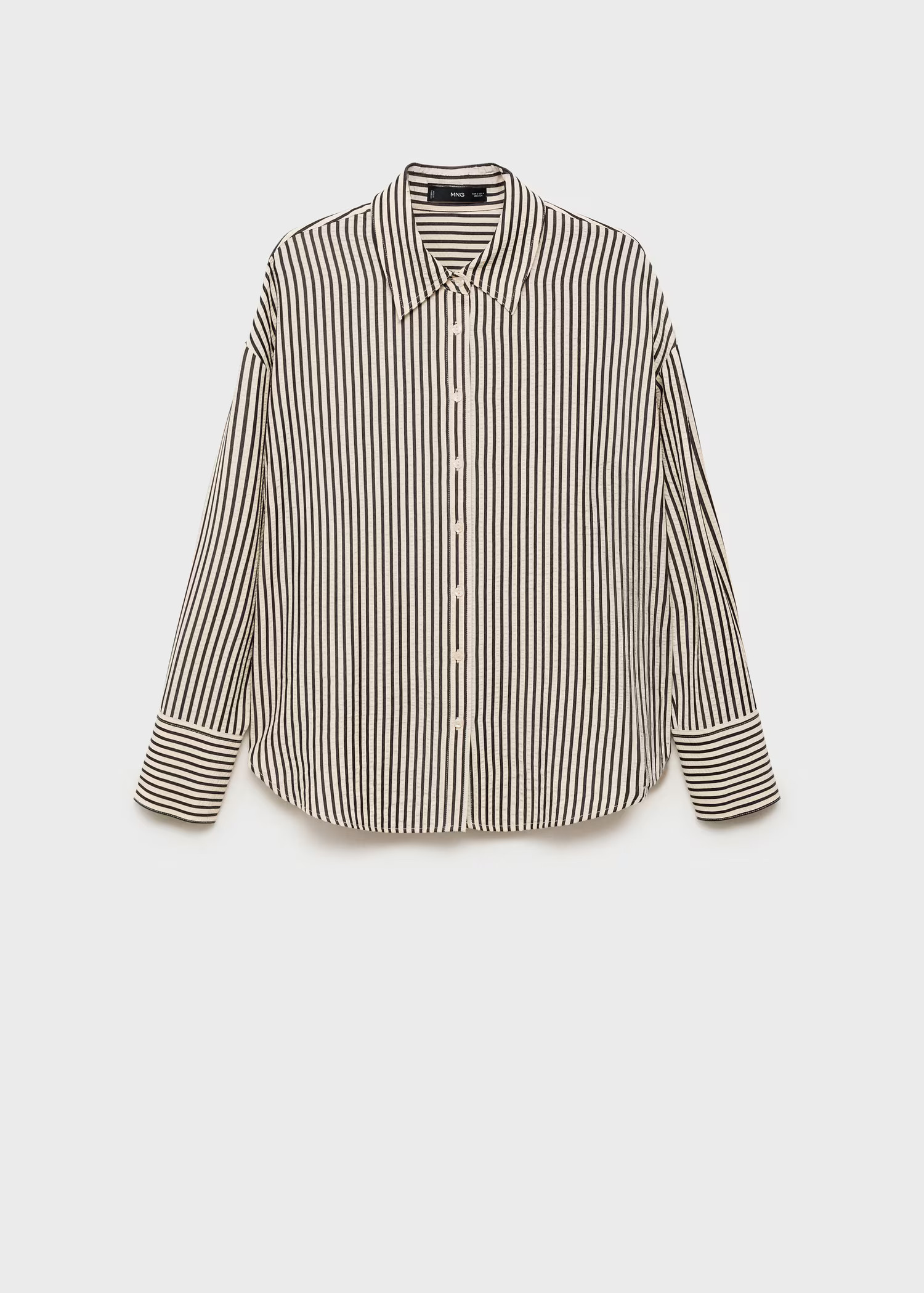 Striped textured shirt - Women | MANGO USA | Mango (US/MX/AU)